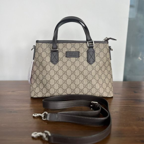 Gucci Beige GG Supreme Convertible Small Tote - Picture 8 of 9